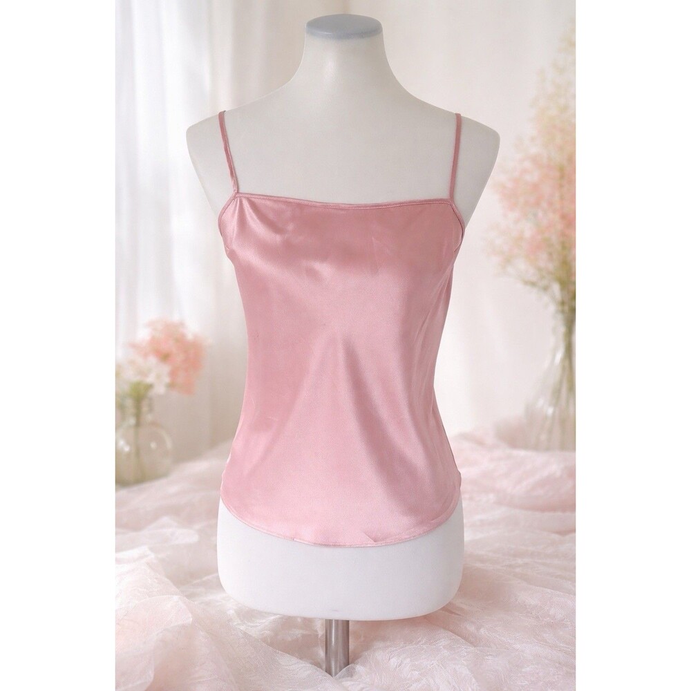 Victorias Secret Blush Pink Satin Cami Top Womens Small Coquette Balletcore VS S
